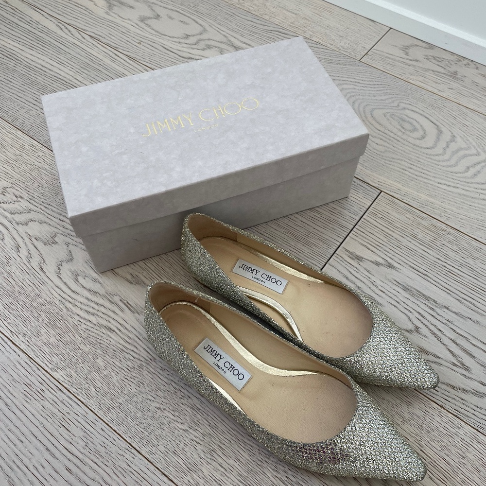 Jimmy Choo Romy Champagne Flats